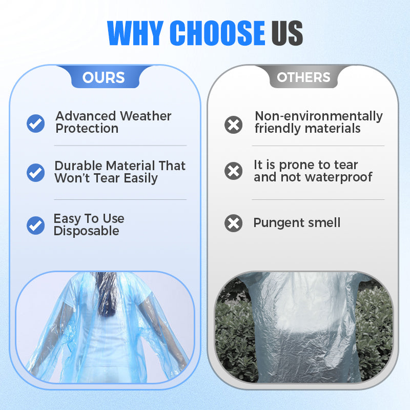 Disposable Rain Ponchos for Kids & Adults