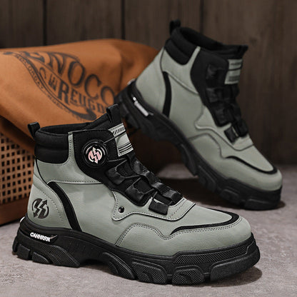 ⏰Men's outdoor swivel buckle work shoes（Waterproof, Anti-slip,Comfortable and Breathable）