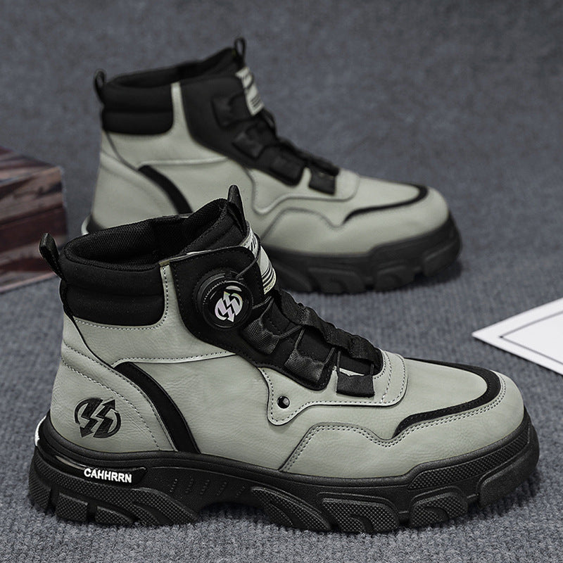 ⏰Men's outdoor swivel buckle work shoes（Waterproof, Anti-slip,Comfortable and Breathable）