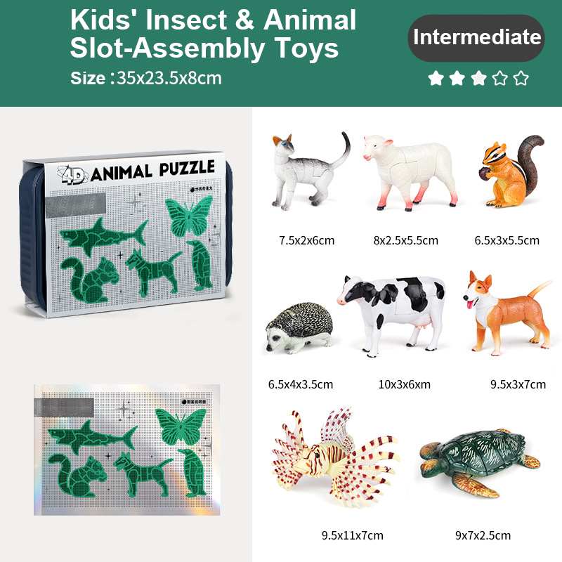🎁🏆CHRISTMAS GIFT IDEA 50% OFF!!🐞 Insect & Animal Slot-Assembly Toys🎄