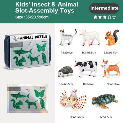 🎁🏆CHRISTMAS GIFT IDEA 50% OFF!!🐞 Insect & Animal Slot-Assembly Toys🎄