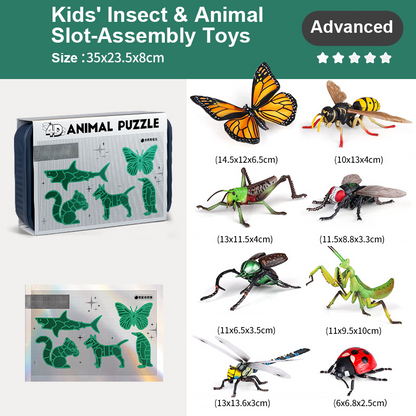 🎁🏆CHRISTMAS GIFT IDEA 50% OFF!!🐞 Insect & Animal Slot-Assembly Toys🎄