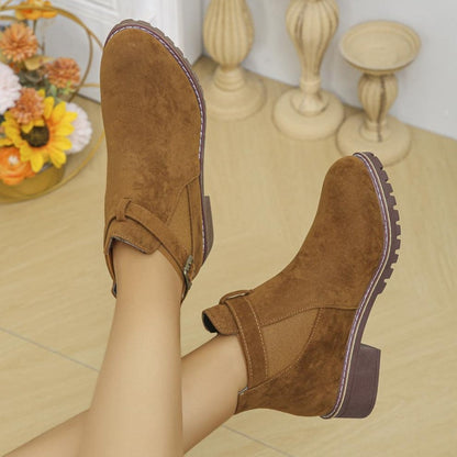 🔥Women's Solid Elastic Low Heel Ankle Boots