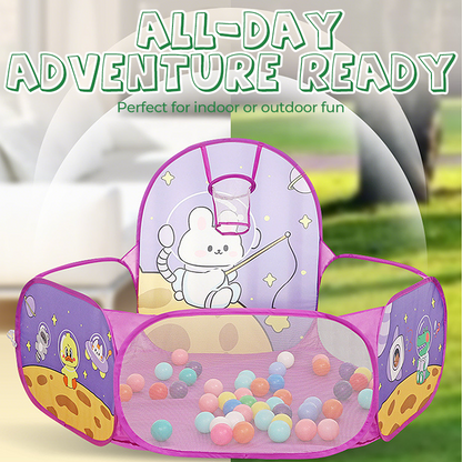 Foldable Children Ball Pool with Basketball Hoop
