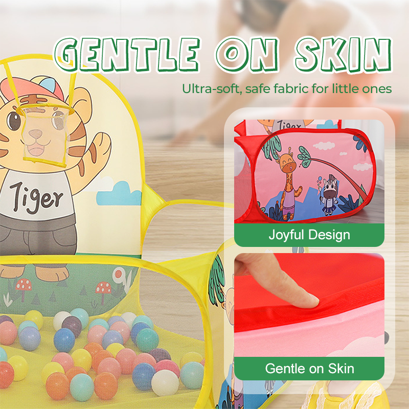 Foldable Children Ball Pool with Basketball Hoop