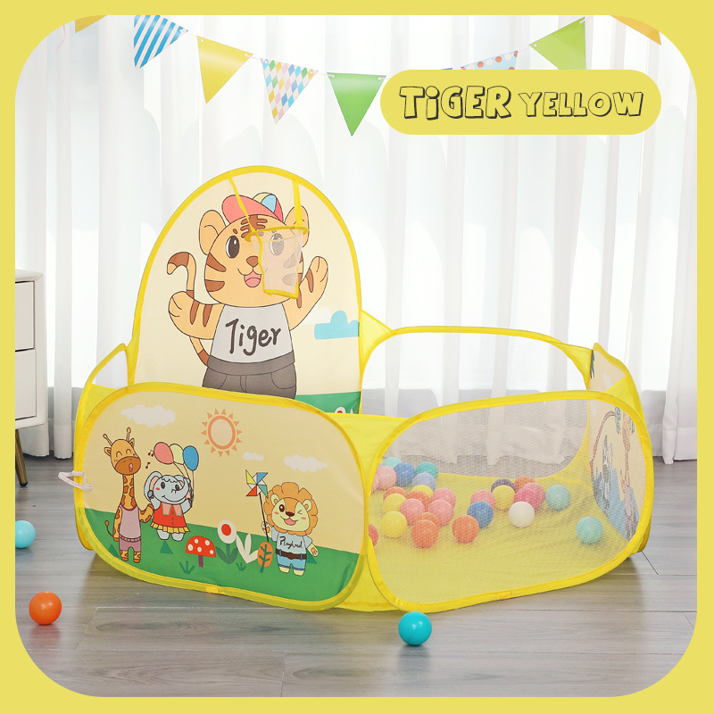 Foldable Children Ball Pool with Basketball Hoop
