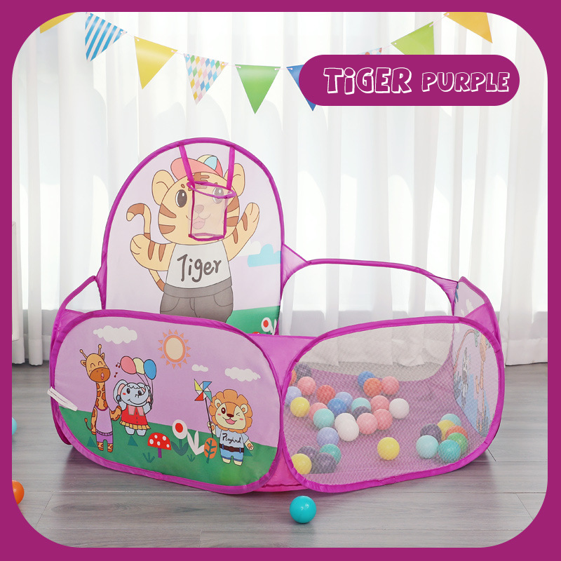 Foldable Children Ball Pool with Basketball Hoop