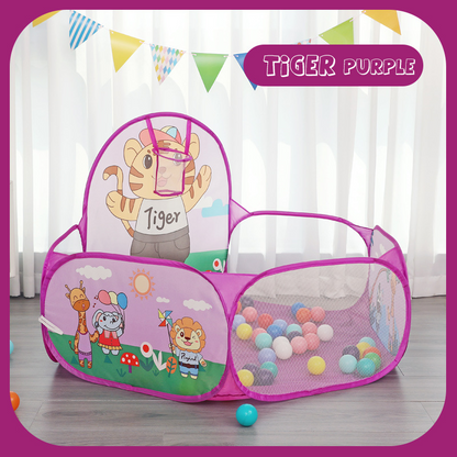 Foldable Children Ball Pool with Basketball Hoop