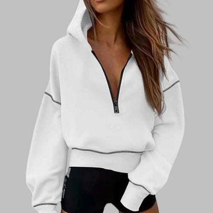 🍂Autumn Promotion 50%💕Women's Hooded Sweatshirt with Half zip