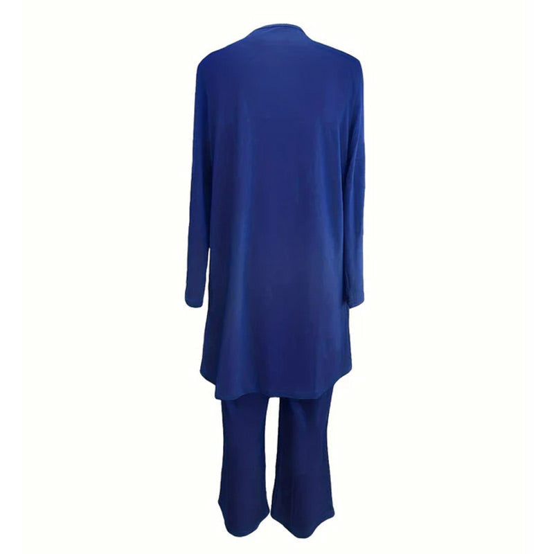⏰🔥LIMITED TIME 50% OFF! 💃 Elegant Women’s Relaxed Fit 3-Piece Set – Minimalist Wide-Leg Pants, Cardigan & Top in Luxe Stretch Fabric 🌟👚