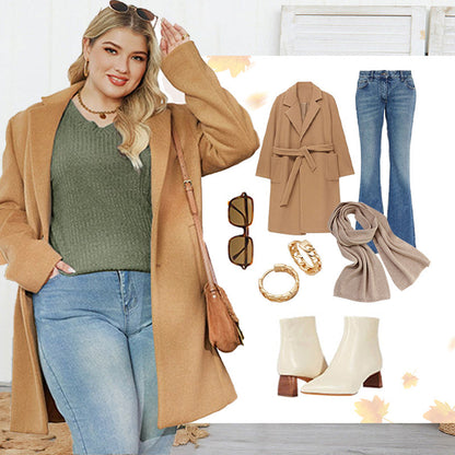 🍂Autumn Hot Sale 50% OFF🔥Women's V Neck Long Sleeve Solid Sweater