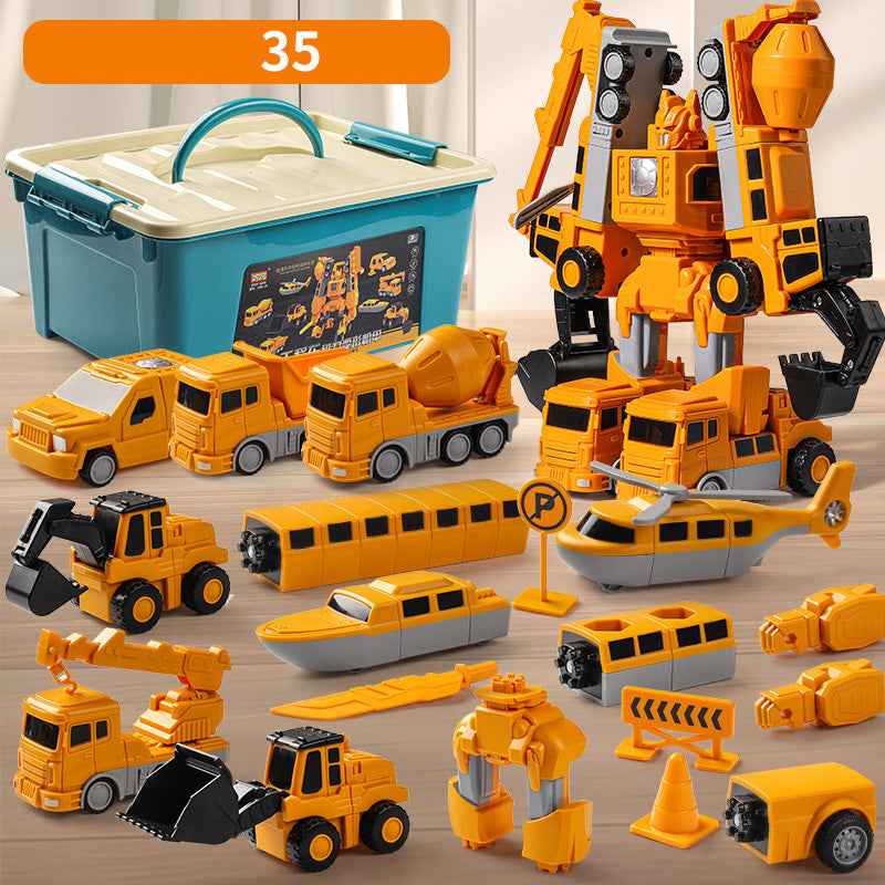 🎁🔥Limited Time 50% Off💓👦Magnetic Transform Engineering Car Assembled Toys