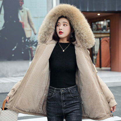 Best Gift- Woman’s Winter Loose Hooded Synthetic Fleece Thickened Parka Coat