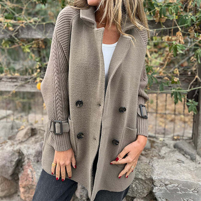 Women’s Mid-Length Lapel Double Breasted Coat