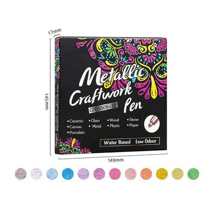 Vibrant Colors Metallic Marker Pens Set