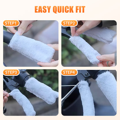 ⚡Flash Sale: 50% OFF🔥Warm Fluffy Handlebar & Brake Lever Covers