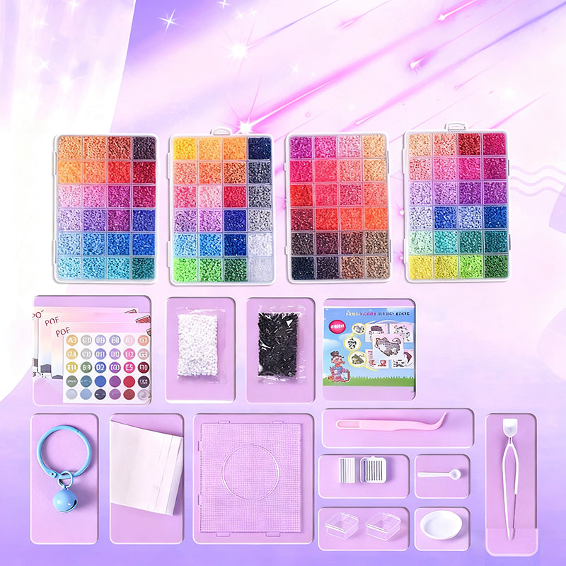 💝96-Color Fuse Beads Complete Kit✨ - Ultimate Set with Iron, Pegboards & Patterns for Endless DIY Crafts!🌟