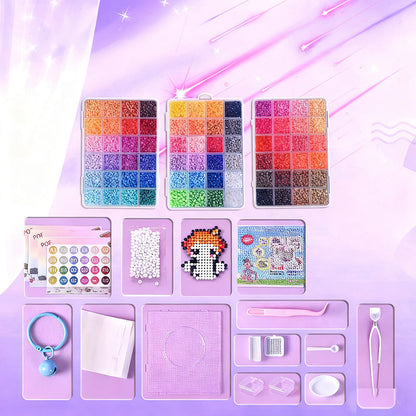 💝96-Color Fuse Beads Complete Kit✨ - Ultimate Set with Iron, Pegboards & Patterns for Endless DIY Crafts!🌟