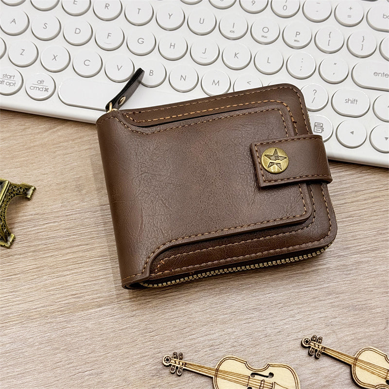 Men's Vintage Style Zipper Wallet