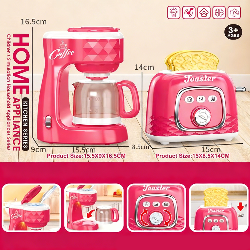🎁Xmas SALE 50% Off🧑‍🍳✨[Kids Kitchen Playset with Lights & Sounds]✨ - Interactive Appliance Set with Realistic Features, Safe & Durable!🚀