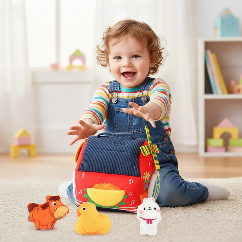 Interactive Plush Farm House Toy Set for Kids