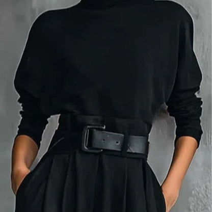 💕Women’s Elegant Turtleneck Top & High-Waist Pants Set (Get a Free Belt)