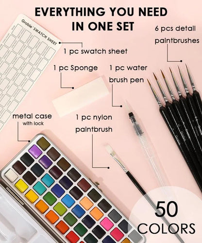 📢📢50%  OFF !! ⏰Premium Watercolor Set - Portable Paint Kit - Perfect for Gifting to Adults, Teens, Tweens, & Kids