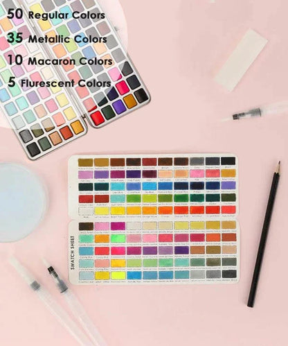📢📢50%  OFF !! ⏰Premium Watercolor Set - Portable Paint Kit - Perfect for Gifting to Adults, Teens, Tweens, & Kids