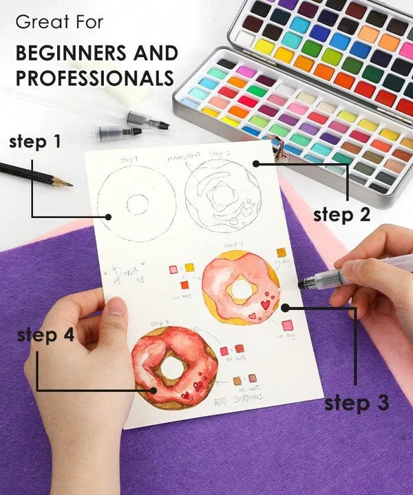 📢📢50%  OFF !! ⏰Premium Watercolor Set - Portable Paint Kit - Perfect for Gifting to Adults, Teens, Tweens, & Kids