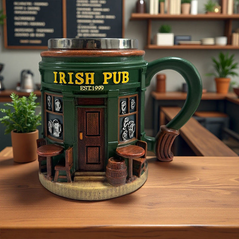 3D Irish Pub Resin Mug
