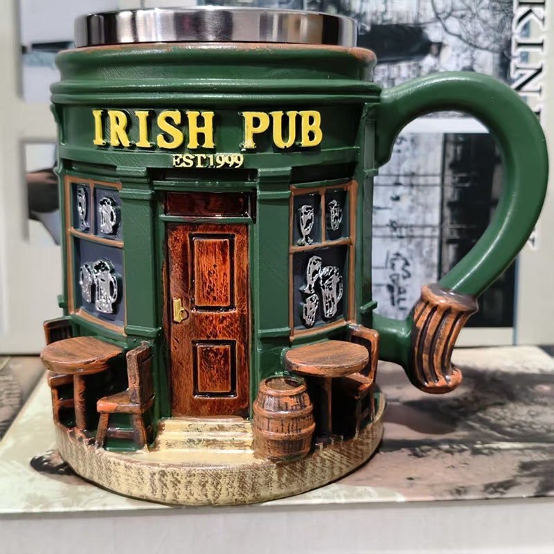 3D Irish Pub Resin Mug