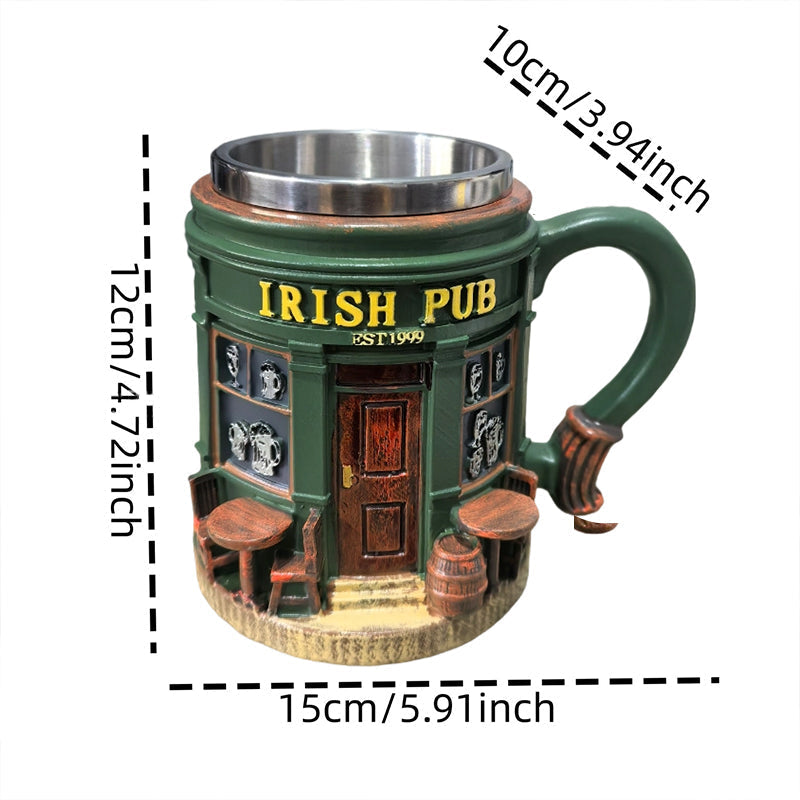 3D Irish Pub Resin Mug