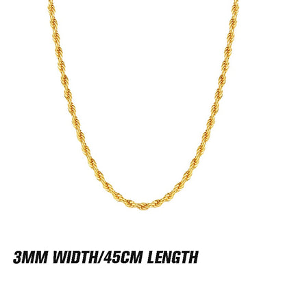 Layered Gold Twist Rope Necklaces & Bracelets