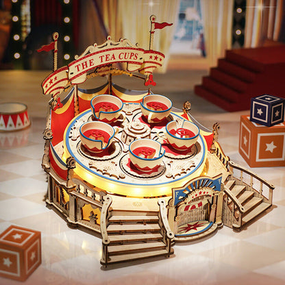 DIY Wooden Puzzles Carousel Music Box