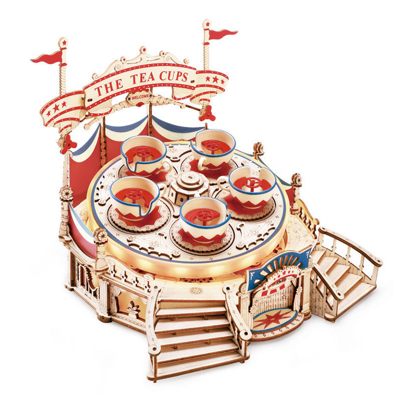 DIY Wooden Puzzles Carousel Music Box