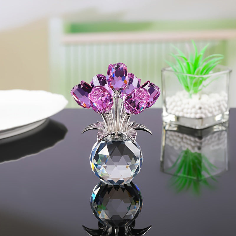 💖Valentine's Day Special: 50% OFF🌹Everlasting Crystal Rose Flower Figurine in Vase🌸