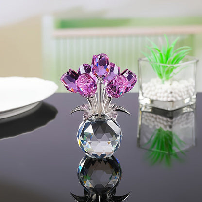 💖Valentine's Day Special: 50% OFF🌹Everlasting Crystal Rose Flower Figurine in Vase🌸