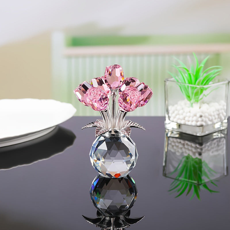 💖Valentine's Day Special: 50% OFF🌹Everlasting Crystal Rose Flower Figurine in Vase🌸
