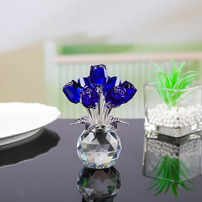 💖Valentine's Day Special: 50% OFF🌹Everlasting Crystal Rose Flower Figurine in Vase🌸