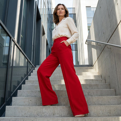 ✨🔥Women's High-Waist Wide-Leg Solid Color Trousers💞