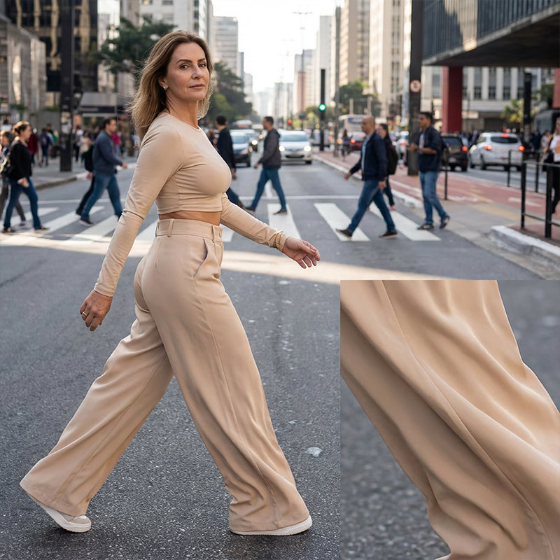 ✨🔥Women's High-Waist Wide-Leg Solid Color Trousers💞