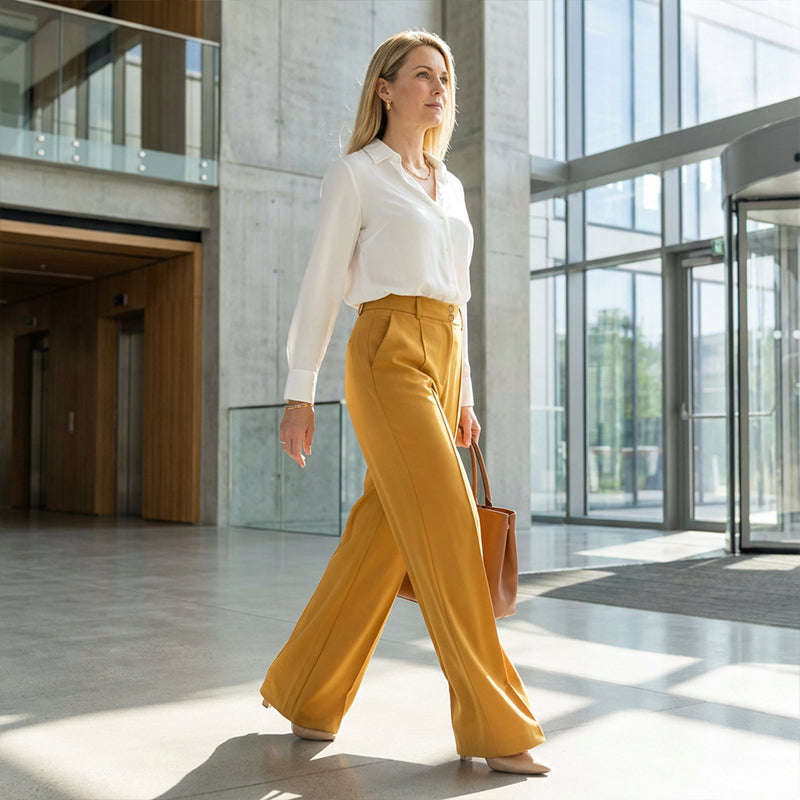 ✨🔥Women's High-Waist Wide-Leg Solid Color Trousers💞