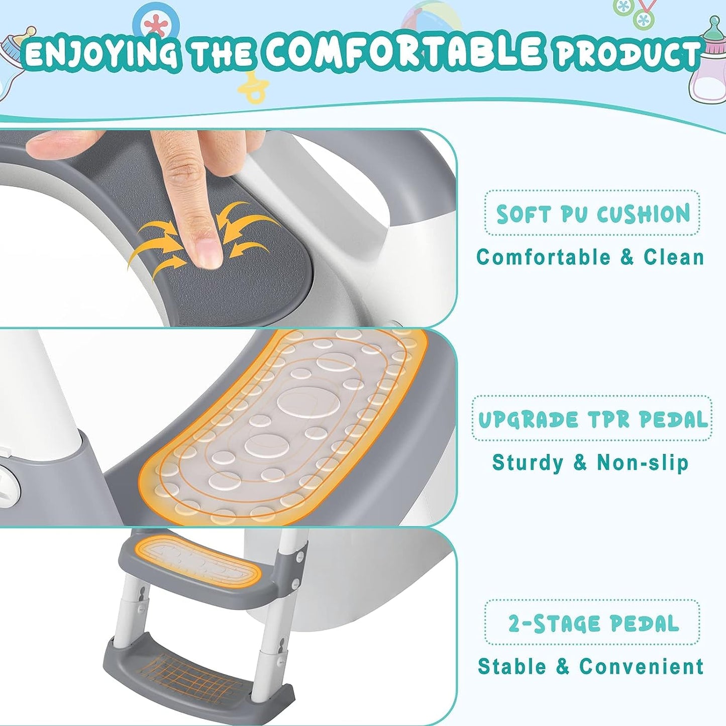 🔥Hot Sale 50% OFF🎁Potty Training Toilet Seat with Ladder