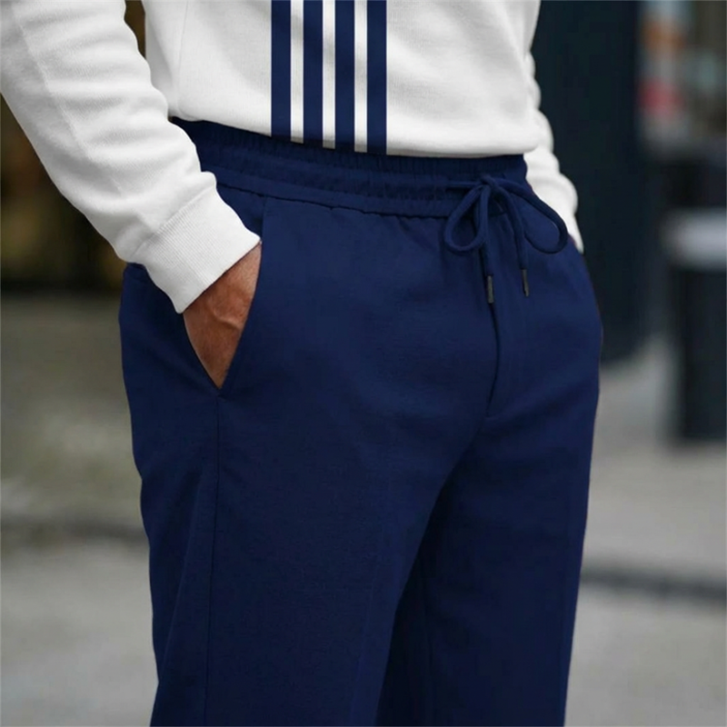 Men's Graphic Print Pullover & Pants Set
