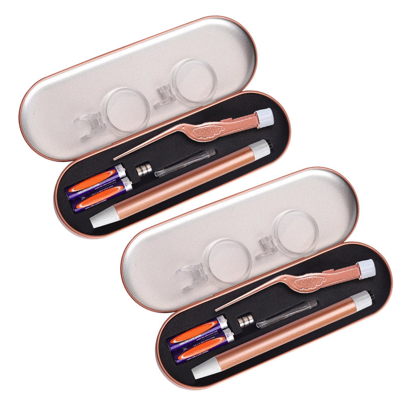 Luminous Ear Pick & Tweezer Set with Magnifier