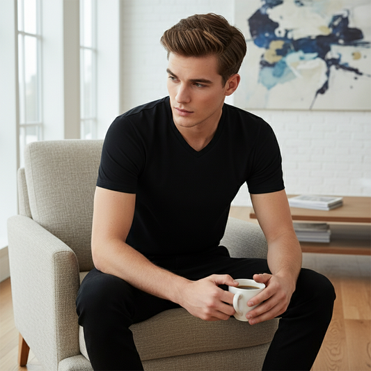 Classic V-Neck Cotton Short Sleeve T-Shirt