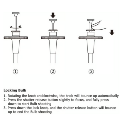 Mechanical Shutter Release Cable with Bulb-Lock