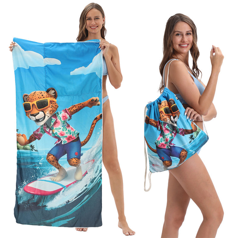 ⏰🔥LIMITED TIME 50% OFF!🔥50K+ SOLD!2-in-1 Printed Beach Towel Backpack
