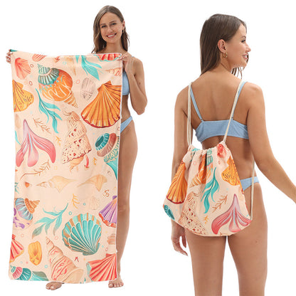 ⏰🔥LIMITED TIME 50% OFF!🔥50K+ SOLD!2-in-1 Printed Beach Towel Backpack