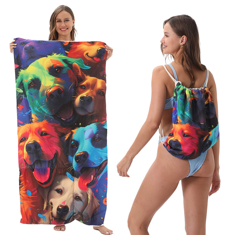 ⏰🔥LIMITED TIME 50% OFF!🔥50K+ SOLD!2-in-1 Printed Beach Towel Backpack